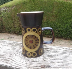 Denby Arabesque Tall Milk Jug / Creamer 14cm 5 1/2" 3/4 Pint. - Picture 1 of 9