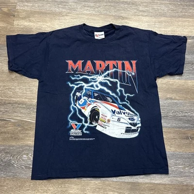 Camisa Mark Martin NASCAR Chase Authentics 2 lados GG azul marinho Hear Thunder 6 - Imagem 1 de 4