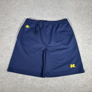 Pantaloncini vintage Michigan Wolverines uomo L blu ricamati basket atletico - Foto 1 di 8