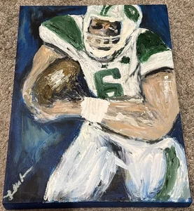 2011 Original One-of-a-Kind Painting of Mark Sanchez - NY Jets QB - 16x12 Canvas - Bild 1 von 5