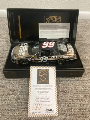 2007 Carl Edwards Office Depot WHITE GOLD Action Owners Elite 1/24th diecast. - Image 1 of 4