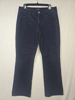 Pantalones Talbots para mujer 12 azul marino pana curvilíneos tiro medio pierna ancha algodón spand Foto 1 de 4