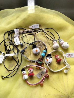 Nuevo con etiquetas Lote de 13 colgantes de cristal pendientes pulseras joyas navideñas Foto 1 de 4