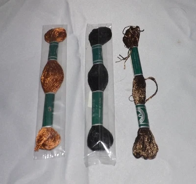 DMC Rayon Floss 30898 30434 and 30310 Browns Lot of Three - Image 1 of 2