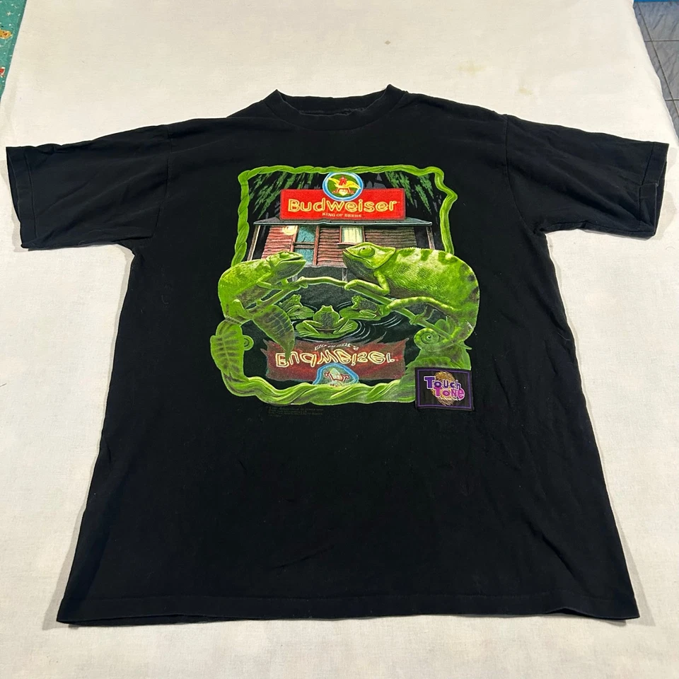Budweiser Wild Oats King of Beers Chameleon 1997  T Shirt  Size XL - Image 1 of 4