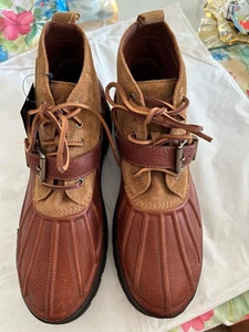 POLO RALPH LAUREN Oslo Low BT WP Waterproof Leather Duck Boots Men's 13D Brown - Bild 1 von 12