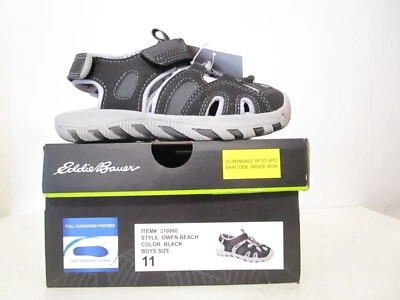Sandalias deportivas Eddie Bauer para niños pequeños Owen Beach punta cerrada negras talla 11 Foto 1 de 4