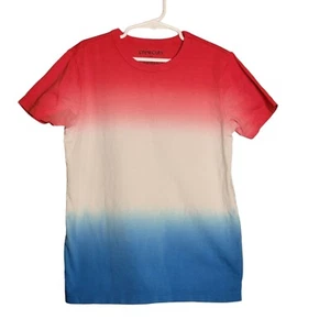 Crewcuts Boys M 8-9 Crew Neck Dip-Dyed T-Shirt Short sleeve Red White Blue - Picture 1 of 6