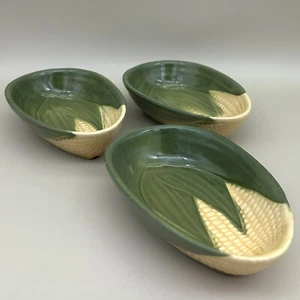 Shawnee Pottery Corn King Postre Fruta Salsa Cuenco Plato #92 Juego de 3 Y y GR - Imagen 1 de 7