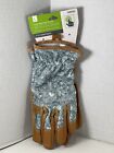 Style Selections Womens Large Leather Beige/Turquoise Garden Gloves 495722 