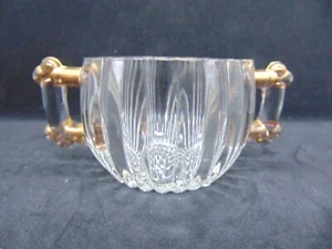 Jeannette Ribbed National Glass Sugar Bowl Gold Trim - Picture 1 of 9
