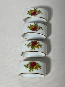 Royal Albert Old Country Roses Bone China Napkin Rings Set Of 4 Floral Design 19 - Picture 1 of 4