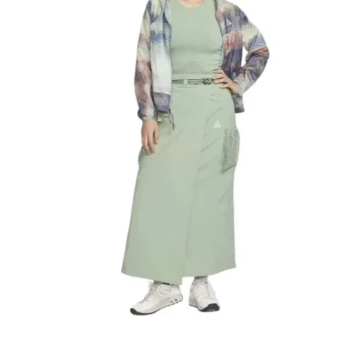 Nike ACG Snowgrass Casual Long Jade UV Skirt FV7321 Women's Size XS