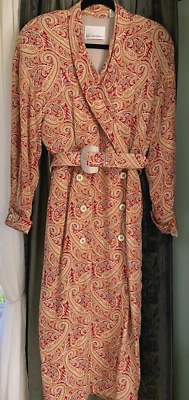 $317 VESTIDO LARGO DE SEDA VINTAGE EN PAISLEY CON CINTURÓN FORRADO DE DOBLE BOTONADURA 10 SE ADAPTA A 8 Foto 1 de 4