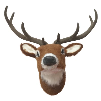 Deko Figur Wand Hirschkopf Hirsch braun Rentier Geweih Wanddekoration Wandfigur - Bild 1 von 4