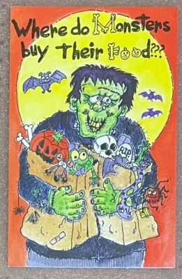 HAPPY HALLOWEEN Greeting CARD - Monsters - W/ envelopes - Image 1 of 2