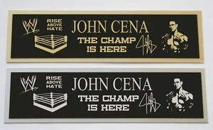 Placa de identificación John Cena para cinturón firmado guantes baúles foto o vitrina - Imagen 1 de 2
