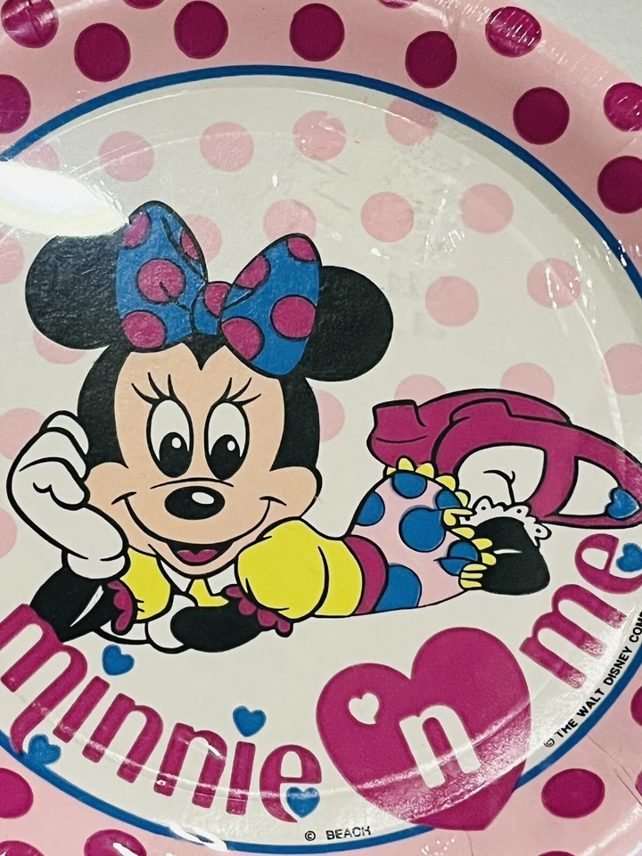 Platos de papel vintage Disney MINNIE 'N ME fiesta de cumpleaños 9" 8 ratón redondo rosa Foto 1 de 3