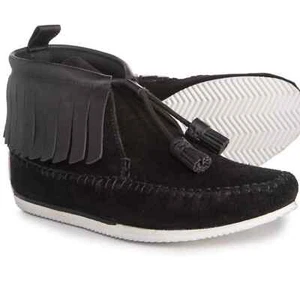 rag & bone "Ghita" Wildleder/Leder Fransen Mokassin Bootie Gr. 37,5 EU 7,5 US schwarz - Bild 1 von 6