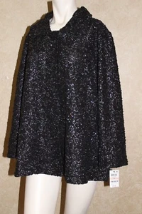 JM Collection New Womens Plus Size 2X Deep Black Jacket NWT R4F2 - Picture 1 of 6