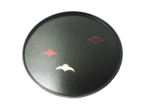 Japanese antique vintage Zohiko black lacquer wood round tea tray chacha - Picture 1 of 8