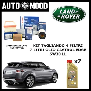 KIT TAGLIANDO 4 FILTRI BOSCH + 7LT LITRI OLIO CASTROL RANGE ROVER EVOQUE 2.2 D - Foto 1 di 1
