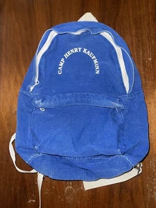 Boy Scout Camp Henry Kaufman Vintage Blue Backpack Bookbag Satchel - Picture 1 of 3