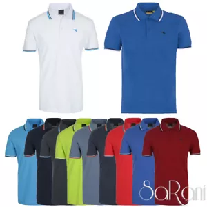 Polo Uomo DIADORA Sport Cotone Piquet Maniche Corte T-Shirt Colorate Righe - Imagen 1 de 5