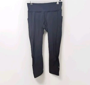 Lululemon Black Cropped Leggings Size 4 Athleisure - Picture 1 of 10