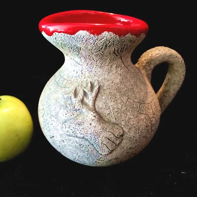 Céramique de studio grandiose Francis Triay fait main signée peinture rupestre Lascaux - Photo 1/4