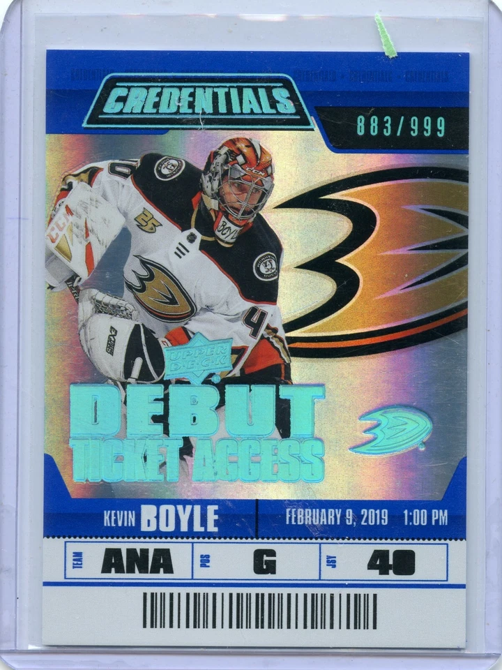 2019-20 Upper Deck Credentials #81 Kevin Boyle 883/999 RC - Image 1 of 2