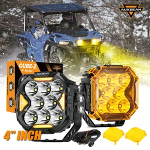 AUXBEAM 2X 4" Inch LED Work Light Spot Turn Signal Lamp DRL For Can-Am Maverick - Picture 1 of 12
