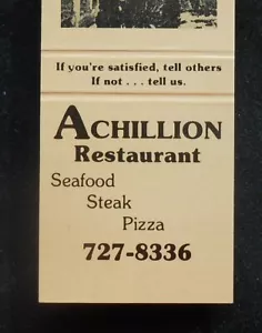 anni 70? Achillion Ristorante Bistecca Pizza 612 Rosser Ave. Brandon MB Canada - Foto 1 di 1