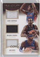 2013 Immaculate Trios Materials /49 Andre Drummond Brandon Jennings Josh Smith