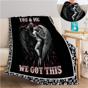 50"x60"Dark Style Flannel Blanket Skull Ultra Soft Warm Blanket ForBed Sofa Gift - Picture 1 of 10