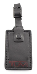 TUMI 'Alpha' Black / Red Leather Luggage Tag - Medium - Picture 1 of 2