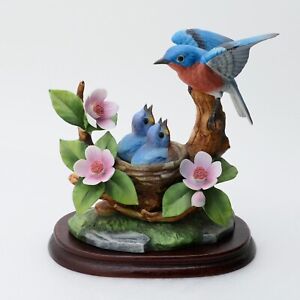 Andrea by Sadek BLUEBIRD FAMILY Porcelain Bird Figurine #8852 - Base