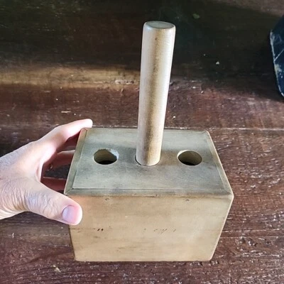 Antique Wood Block Butter Press Soap Mold Primitive Wooden Box Rare Colonial - Image 1 of 4
