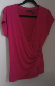 TAHARI WRAP SHIRT WINE COLORED SIZE LARGE - Picture 1 of 3