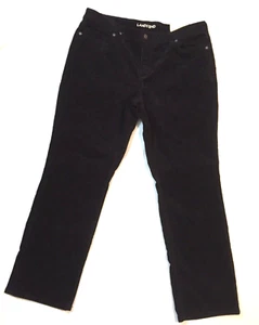 Lands' End Women's Black Mid Rise Straight Leg Corduroy Pants Sz 14P New w/Tags - Picture 1 of 10