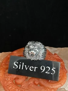 Solid Silver Chunky Lion  Ring - Picture 1 of 10