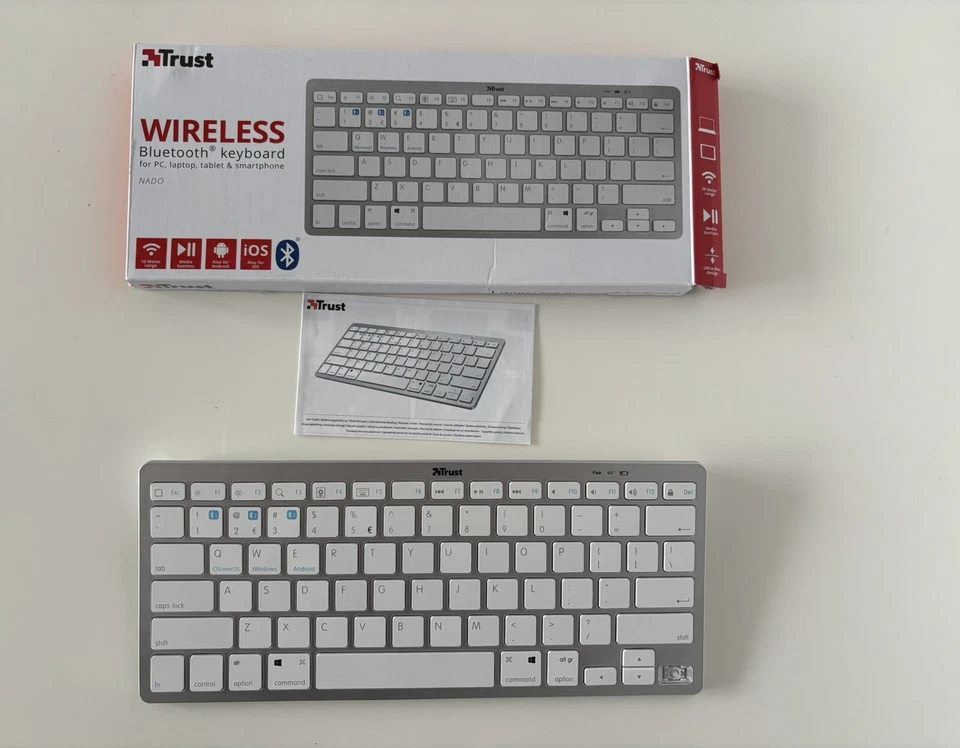 Trust Nado Bluetooth Wireless Keyboard – QWERTY Tastatur, kabellos, Bluetooth - Bild 1 von 1