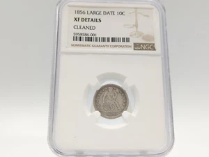 1856 NGC XF Details Seated Liberty Dime- LARGE DATE **Great Eye Appeal!** 001 - Picture 1 of 6