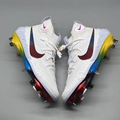 Sz 7 - Nike Air Alpha Huarache NXT Rainbow Baseball Cleats Men DJ6517-106 Sz 7 - Image 1 of 4