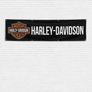 Für Harley Davidson Motorrad Enthusiasten 2x8 ft Flagge Garten Garage Wand Banner - Bild 1 von 1