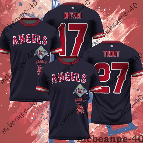 NEW HOT!! Los Angeles Angels Shohei Ohtani Mike Trout Retro Classic AOP T-Shirt Cover