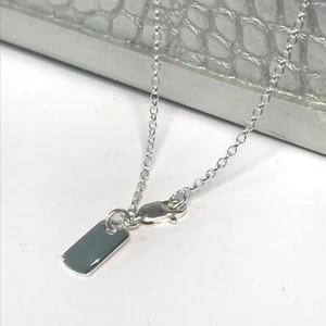 Sterling Silver Dog Tag Anklet, Belcher Ankle Chain, Ankle Bracelet with Charm - Picture 1 of 10