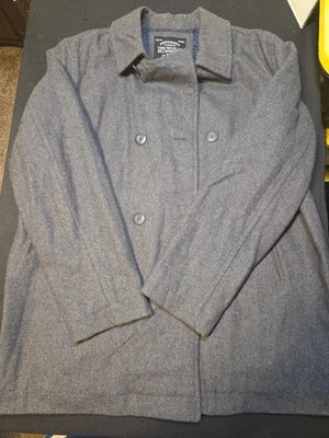 Abrigo Steve & Barrys The Woolly Mammoth Gris Doble Pecho Chaquetón Guisante Para Hombres Lg Foto 1 de 4