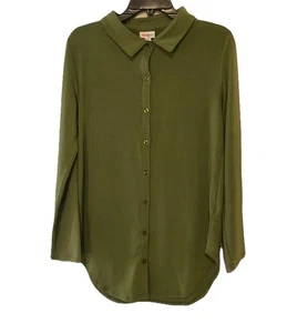 Blusa LulaRoe para mujer S túnica verde mangas largas con lengüeta enrollable abotonada usada en excelente estado a4 - Imagen 1 de 6