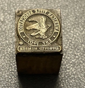 American Title Association member | vintage letterpress printing block - eagle - Picture 1 of 3